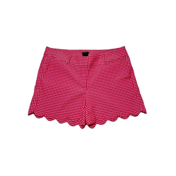 Ann Taylor Signature Pink Polka‎ Dot Scalloped Hem Shorts Women Size 10 - Picture 1 of 7
